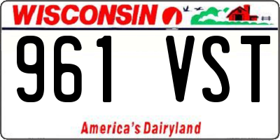 WI license plate 961VST