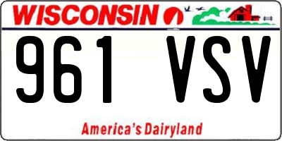 WI license plate 961VSV