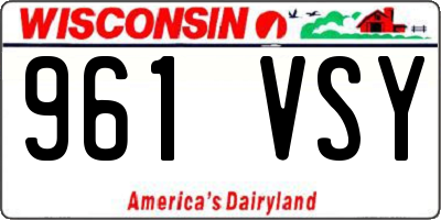 WI license plate 961VSY