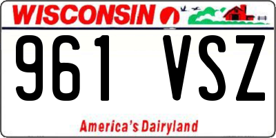 WI license plate 961VSZ