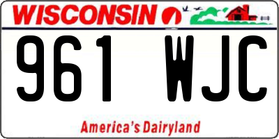 WI license plate 961WJC