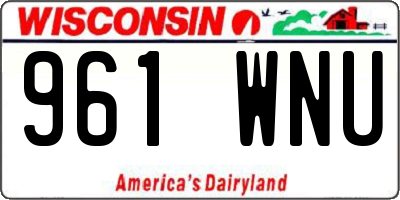 WI license plate 961WNU