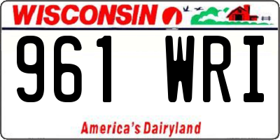 WI license plate 961WRI
