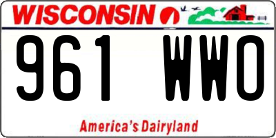 WI license plate 961WWO