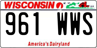 WI license plate 961WWS