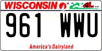WI license plate 961WWU