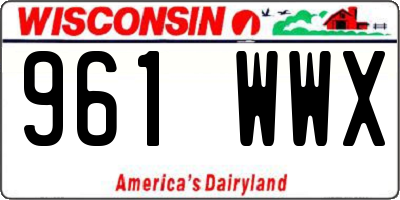 WI license plate 961WWX