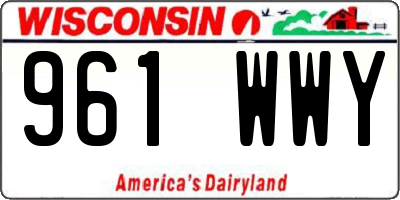 WI license plate 961WWY