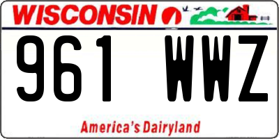 WI license plate 961WWZ