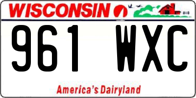 WI license plate 961WXC