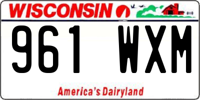 WI license plate 961WXM