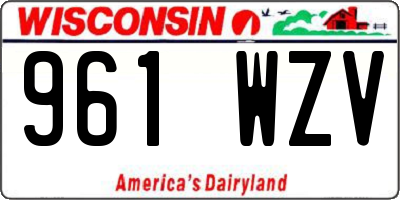 WI license plate 961WZV