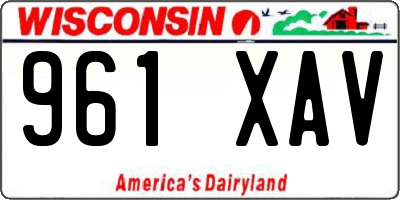 WI license plate 961XAV