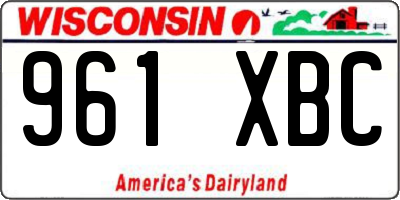 WI license plate 961XBC