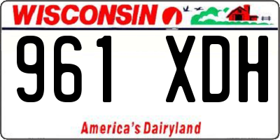 WI license plate 961XDH