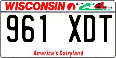 WI license plate 961XDT