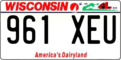 WI license plate 961XEU