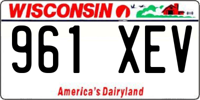 WI license plate 961XEV