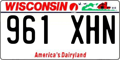 WI license plate 961XHN
