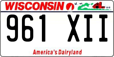 WI license plate 961XII