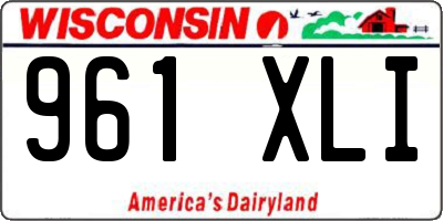 WI license plate 961XLI