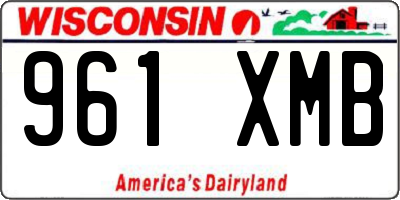 WI license plate 961XMB