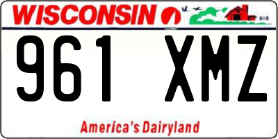 WI license plate 961XMZ
