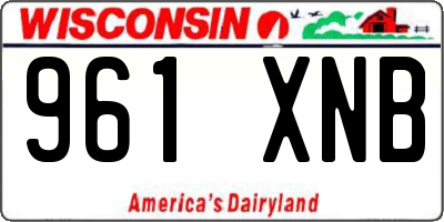 WI license plate 961XNB