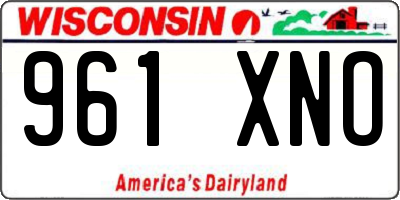WI license plate 961XNO
