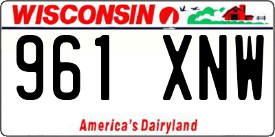WI license plate 961XNW
