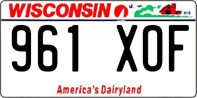 WI license plate 961XOF