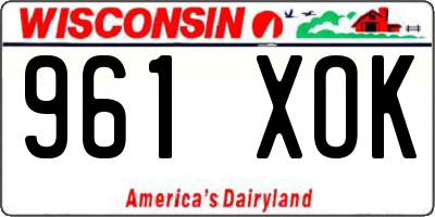 WI license plate 961XOK
