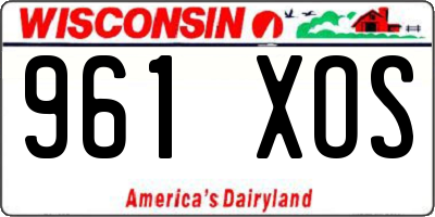 WI license plate 961XOS