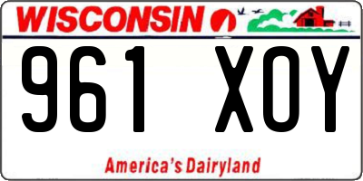 WI license plate 961XOY