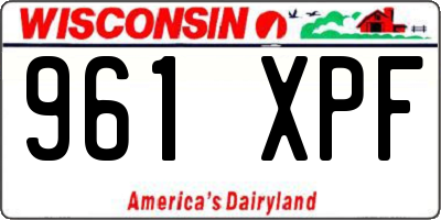 WI license plate 961XPF