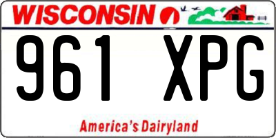 WI license plate 961XPG