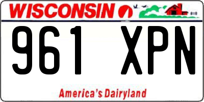 WI license plate 961XPN
