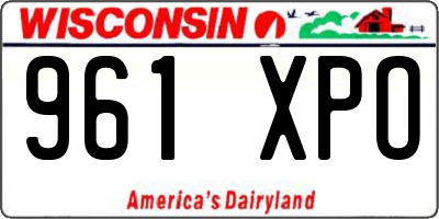 WI license plate 961XPO