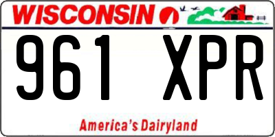 WI license plate 961XPR