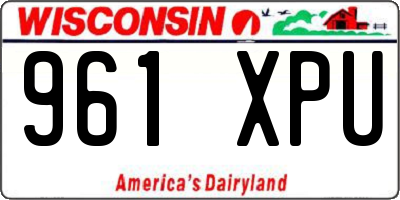 WI license plate 961XPU