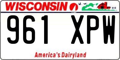 WI license plate 961XPW