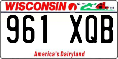 WI license plate 961XQB