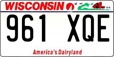 WI license plate 961XQE