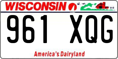 WI license plate 961XQG
