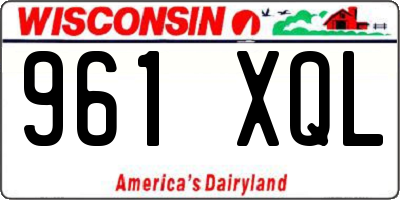 WI license plate 961XQL