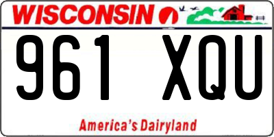 WI license plate 961XQU