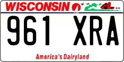WI license plate 961XRA