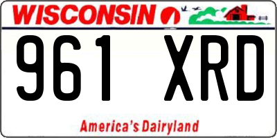 WI license plate 961XRD