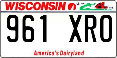 WI license plate 961XRO
