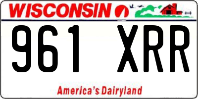 WI license plate 961XRR